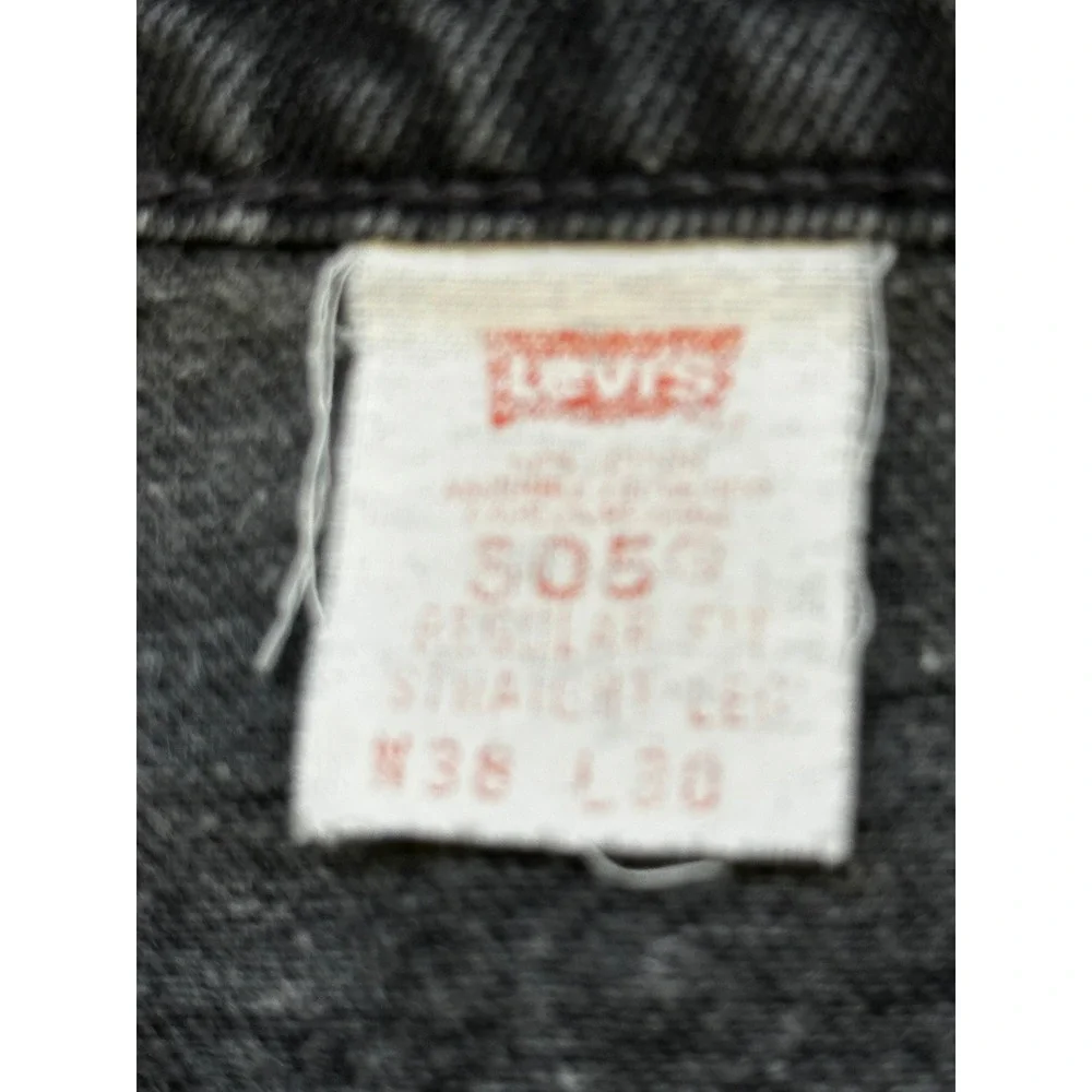 Vintage Levis 505 Orange Tab Jeans Mens 38x30 Faded Black Straight Leg Denim